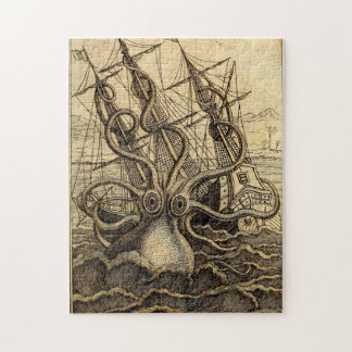Puzzle Impresión de Kraken de época