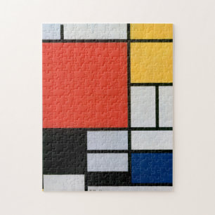 Puzzle Impresión de la composición de Piet Mondrian en ro