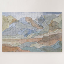 Impresión de línea de acuarela de regiones de mont