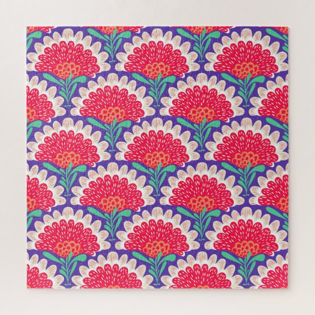 Puzzle Impresión de Moda Boho Floral Vintage. (Vertical)