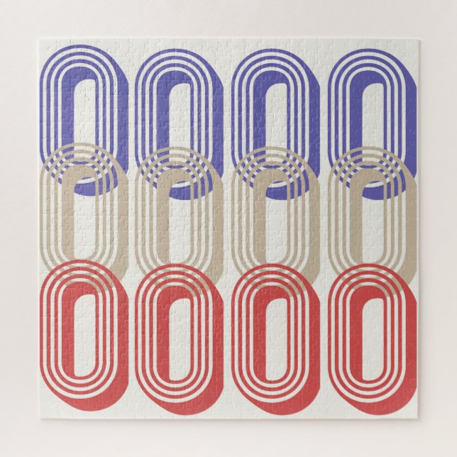 Puzzle Impresión de patrón de estilo retro de mediados de (Vertical)