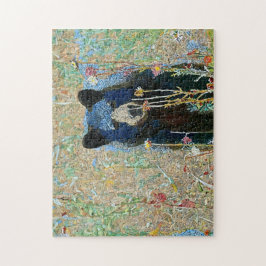 Puzzle Impresión de patrón de mosaico de oso negro