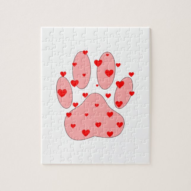 Puzzle Impresión de pintas rosadas con corazón (Vertical)