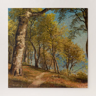 Puzzle Impresión de pintura al óleo de bosque costero vin