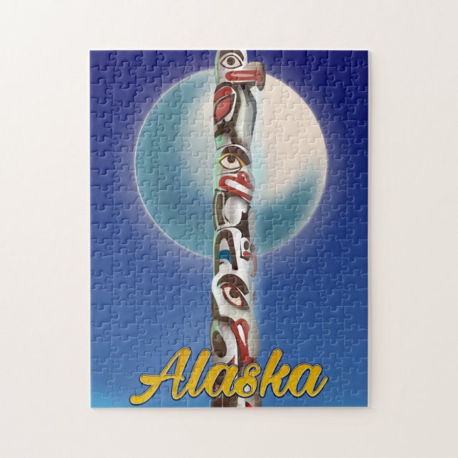 Puzzle Impresión de viaje del tótem de Alaska (Vertical)