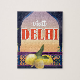 Puzzle Impresión de viaje vintage de Delhi.