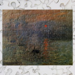Puzzle Impresión del amanecer por Claude Monet, arte vint<br><div class="desc">Impression, Sunrise (1872) de Claude Monet es una pintura náutica de arte de estilo vintage. La posición del sol parece que también podría ser una puesta de sol. Un paseo marítimo en el puerto de Le Havre, Francia, con varios botes en primer plano al amanecer. Sobre el artista: Claude Monet...</div>