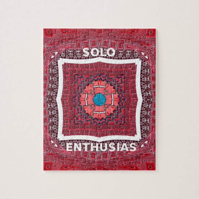 Puzzle Impresión del arte del patrón de Ajrak tradicional (Vertical)