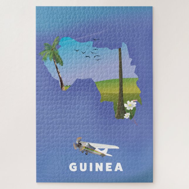 Puzzle Impresión del poster de esquí de Guinea Sudáfrica. (Vertical)