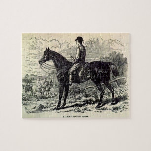 Puzzle Impresión del siglo XIX Un caballo de caza de luz