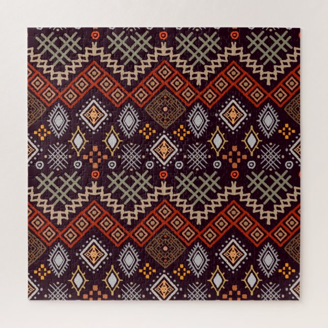 Puzzle Impresión geométrica del Boho de arte tribal (Vertical)