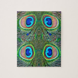 Puzzle Impresión Kaleidoscope de plumas de pavo real