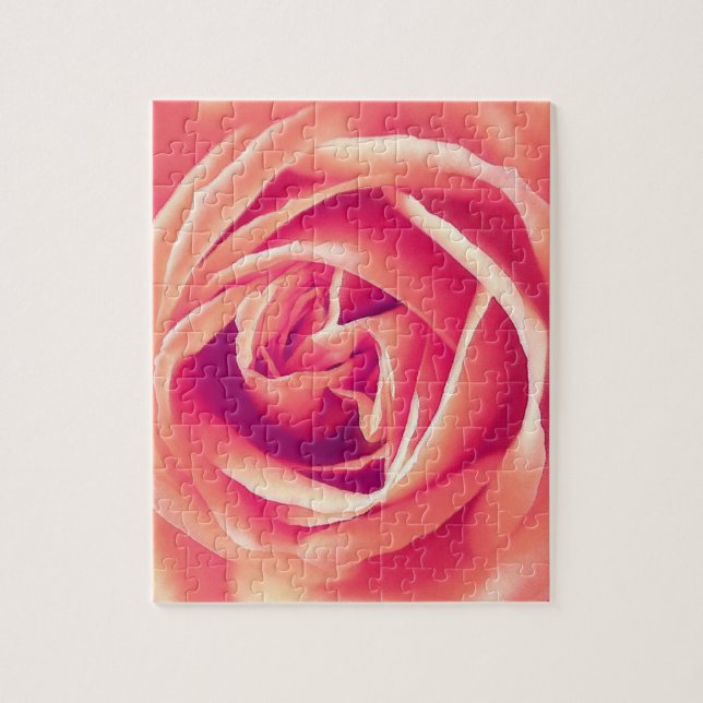 Puzzle Impresión rosa rosada de coral (Vertical)