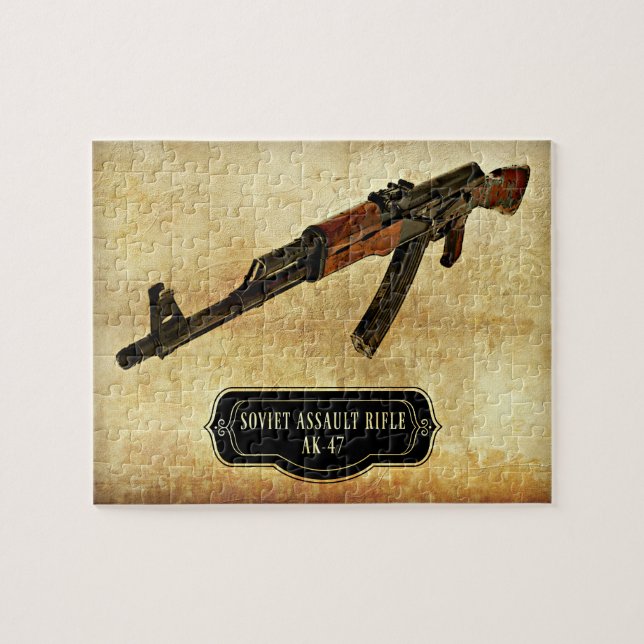 Puzzle Impresión soviética del arma de AK-47 del rifle de (Horizontal)