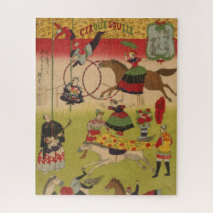 Puzzle Impresión Triptych Muestra Circo En Yasukuni Jinja
