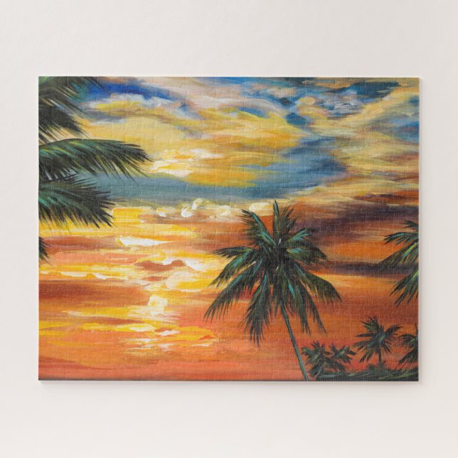 Puzzle Impresionante atardecer tropical (Horizontal)