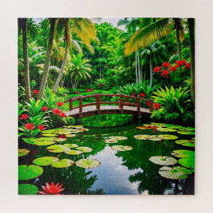 Puzzle Impresionante jardín tropical
