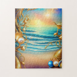 Puzzle Impresionante océano con diamantes y perlas