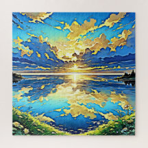 Impresionante puesta de sol sobre el agua