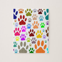 Puzzle Impresiones de hojas de perro por todas partes