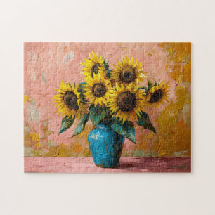 Puzzle Impresionistas girasoles en una bolsa azul
