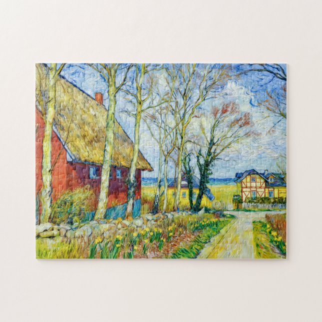 Puzzle Impressionist Village Scene in Ahrenshoop on the D (Horizontal)