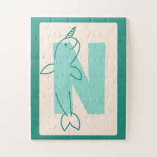 Puzzle Imprimible de arte alfabeto de nutria adorable con