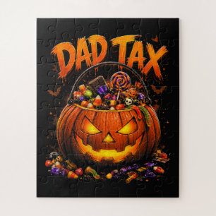 Puzzle Impuesto de Papá Divertido Calabaza de Halloween