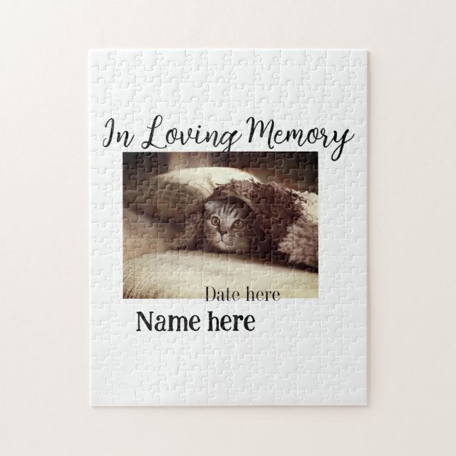 Puzzle In loving memory memorial keepsake add pet name (Vertical)