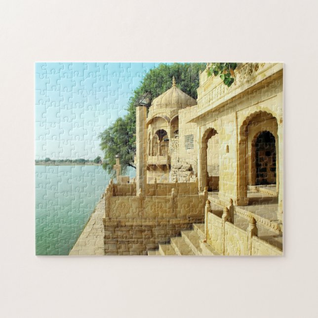 Puzzle India Rajastán lago del templo. (Horizontal)
