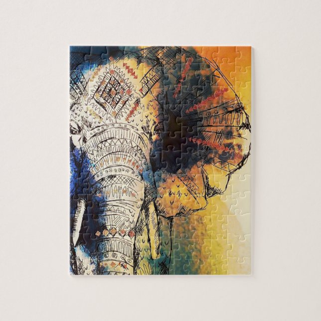 Puzzle Indian elephant (Vertical)