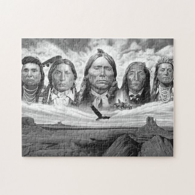 Puzzle Indígenas americanos famosos jefes indios horizont (Horizontal)