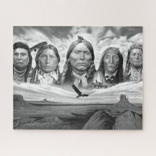 Puzzle Indígenas americanos famosos jefes indios horizont