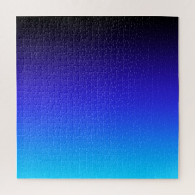 Puzzle Índigo Negro y Ómbre Azul Acuático (Vertical)