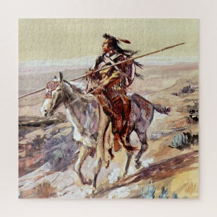 Puzzle “Indio con lanza” Arte vaquero de Charles Russell