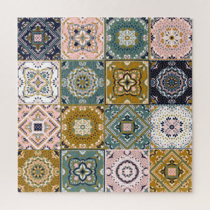 Puzzle Indio de Talavera: Patchwork, mosaico étnico.