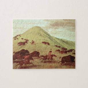 Puzzle Indios de Siux que cazan el búfalo, 1835 (aceite