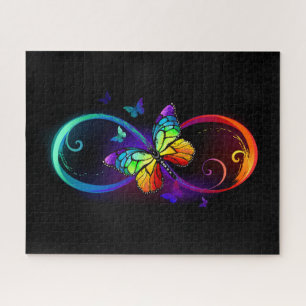 Puzzle Infinidad vibrante con mariposa arco iris sobre ne