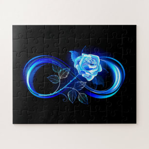 Puzzle Infinito brillante con rosa azul