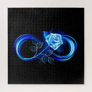 Puzzle Infinito brillante con rosa azul