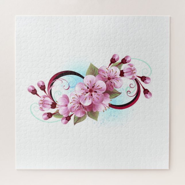 Puzzle Infinito con las flores de flores de Sakura Blosso (Horizontal)