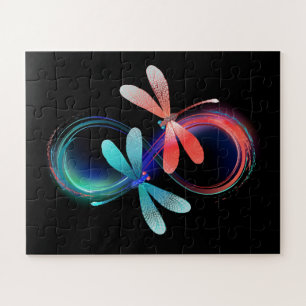 Puzzle Infinito con libélulas brillantes