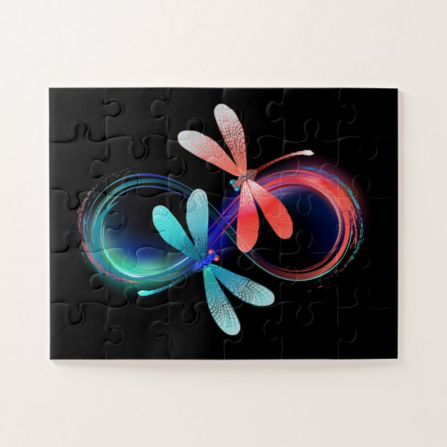 Puzzle Infinito con libélulas brillantes (Horizontal)
