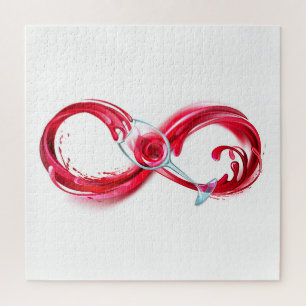 Puzzle Infinito con vino Rojo