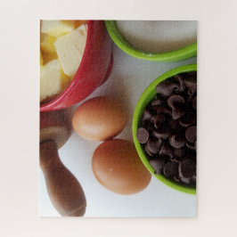 Puzzle ingredientes para cocinar con chips de chocolate