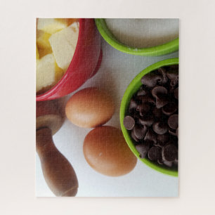 Puzzle ingredientes para cocinar con chips de chocolate