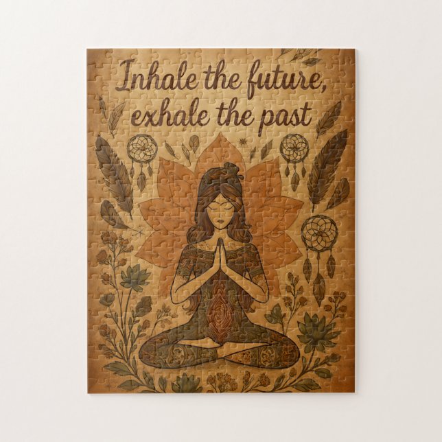 Puzzle 🧩 Inhala el Futuro, Exhala el Pasado – Boho Yoga  (Vertical)