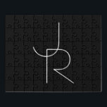 Puzzle Iniciales de superposición de 2 modernas | Blanco<br><div class="desc">Iniciales solapadas modernas.</div>