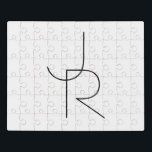 Puzzle Iniciales de superposición de 2 modernas | Negro s<br><div class="desc">Iniciales solapadas modernas.</div>