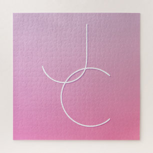 Puzzle Iniciales de superposición de 2 modernas Ombre R